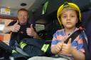 Poorly youngster granted wish to become Fireman Sam for the day