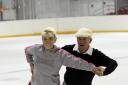 Ms Compton back on the ice after going blind. Picture: Stewart Turkington