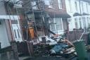 The blaze started when building waste left in the front garden caught fire and spread to the guttering.