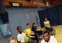 People got to try out wheelchair basketball