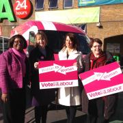 Labour's pink bus arrives in Nappy Valley as Harriet Harman defends colour choice