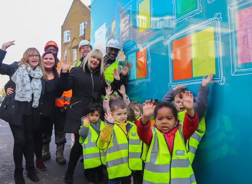 Nursery children design artwork for Battersea construction site hoarding - Wandsworth Guardian