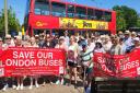 Putney protest against proposed bus cuts (photo: Joanne Harris)