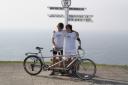 Ed and Jonti at Land's End after their mammoth journey