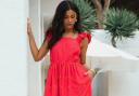 Pink Ruffle Sleeves Broderie Sun Dress from Gini London...the perfect summer dress
