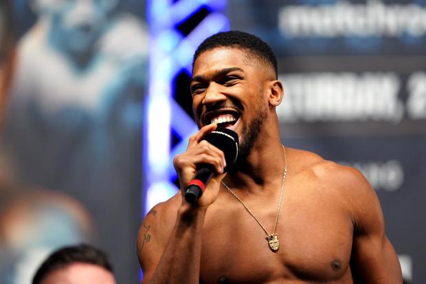 Wandsworth Times: Anthony Joshua during a weigh in at The O2 London. Credit: PA