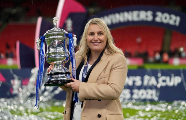 Wandsworth Times: Chelsea boss Emma Hayes with the FA cup