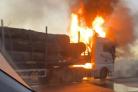 Lorry caught on fire (Picture from: Christopher Poil)