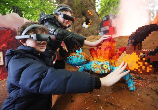 Wandsworth Times: Lucca and Sonny using the eSight eyewear as they explored the Magical Forest (LEGOLAND Windsor)