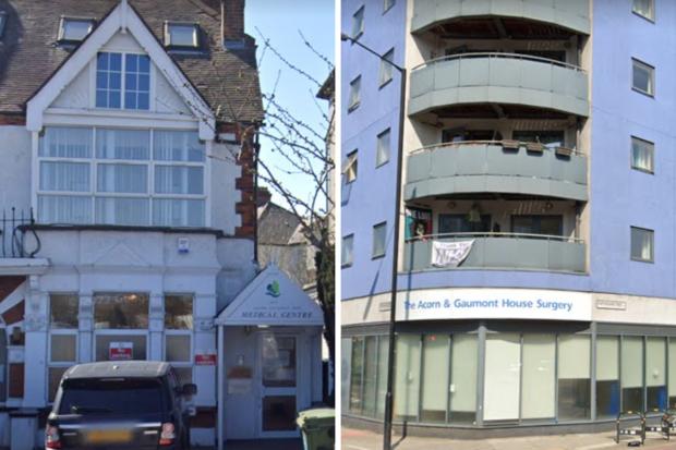 Six GP surgeries in south east London have been rated in the bottom two categories by the CQC in 2022 (photos: Google Maps)