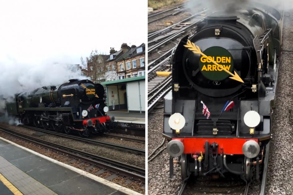 1940s Golden Arrow steam engine spotted in Norwood and Petts Wood