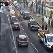 Slow moving traffic on nearby Lavender Hill (TfL)