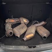 A number of catalytic converters were allegedly found in the suspect vehicle