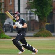 Nick Kimber during the match against Leicestershire at Guildford. Picture: Mark Sandom