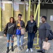 (Left to right) Manpreet, Edel, Janet and Lisa Mbuanda outside 27 Enterprise Way, Wandsworth (photo: Charlotte Lillywhite/LDRS)
