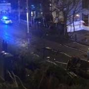 At around 1.50am a Land Rover Discovery flipped onto its back after hitting “street furniture” on Wandsworth Road close to the junction of Union Grove