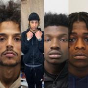 From left to right: Ouma, Ahmed, Clark, Henry,  Opoku, Yusuf (Met Police)
