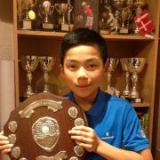 One for the future: Enrique Dimayuga with yet another piece of silverware