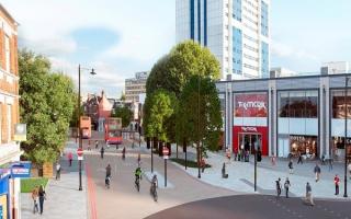 An artist's impression of a pedestrianised town centre following the removal of the one-way system (photo: Wandsworth Council)