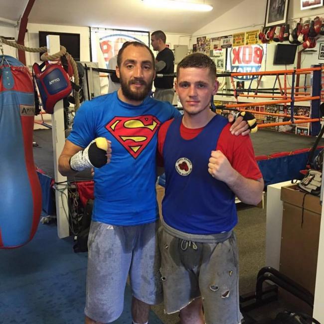 Sparring partners: Andy Barker, right, with WBO European welterweight champion Bradley Skeete